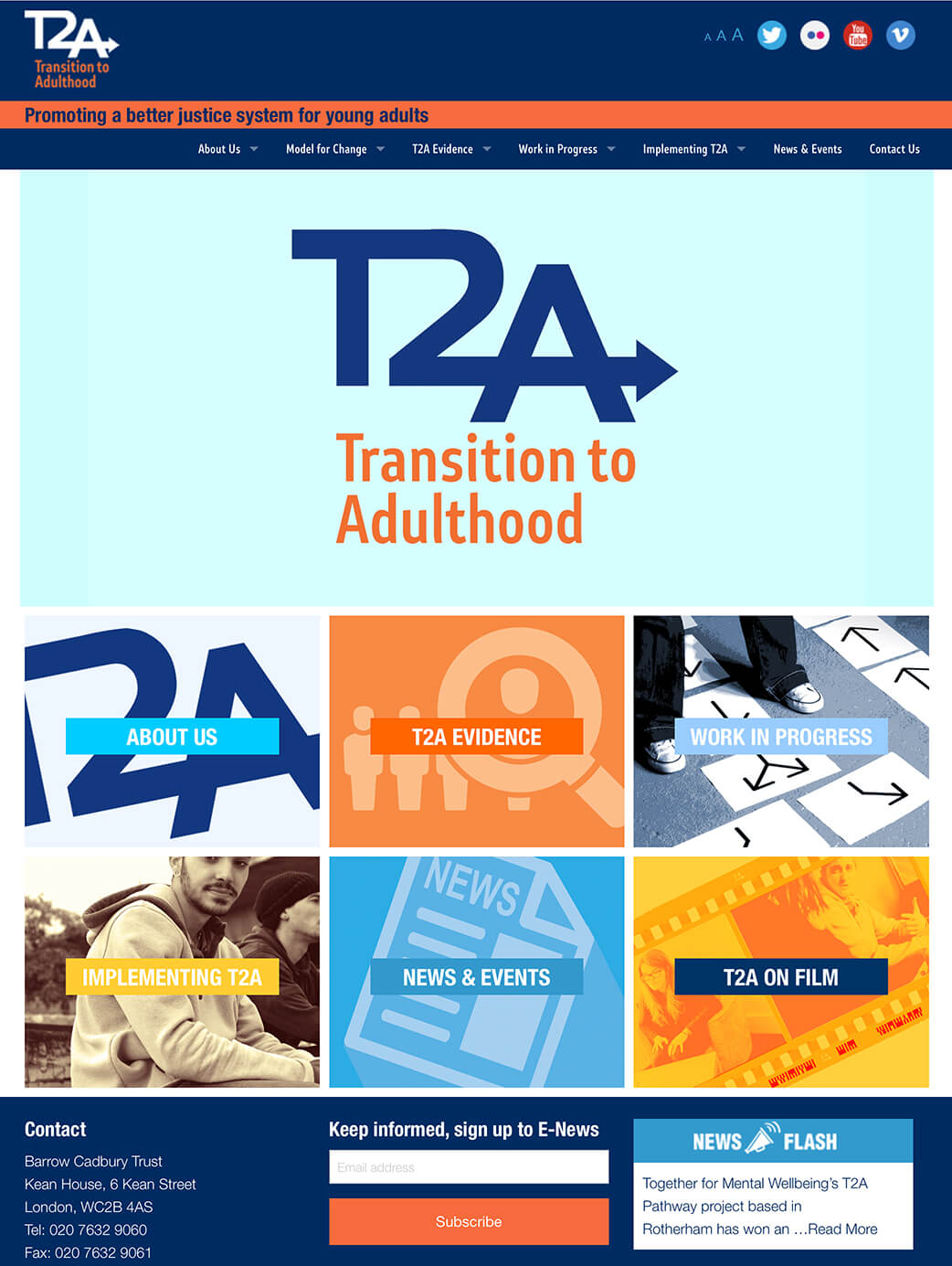 T2A website home page graphics